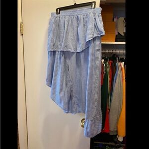 ASOS Blue/White Asymmetrical Skirt Size 10